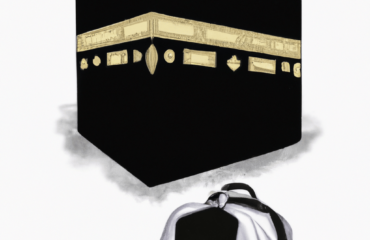 image de la kaaba avec un sac à dos