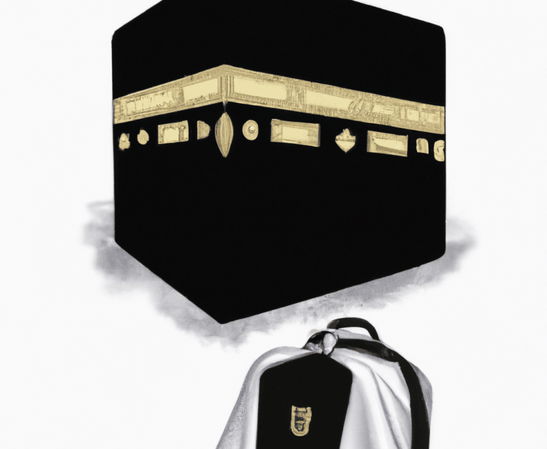 image de la kaaba avec un sac à dos