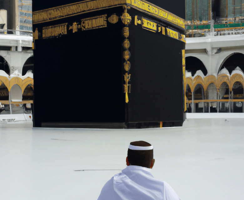 un homme seul à proximité de la kaaba